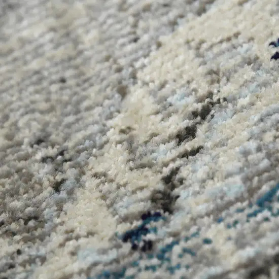 Teal Gray And Ivory Area Rug Photo 6