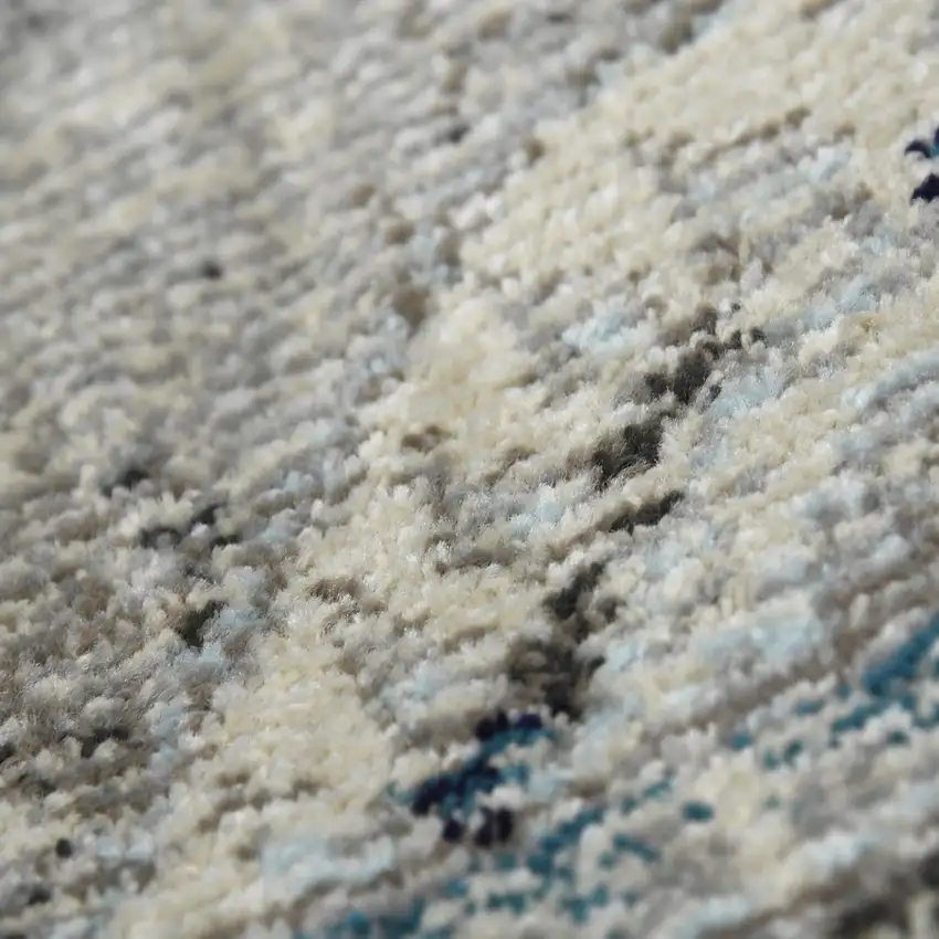 Teal Gray And Ivory Area Rug Photo 6