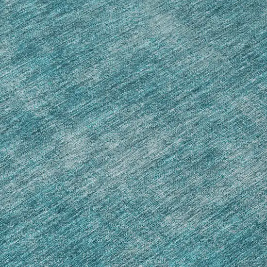 8' Teal Blue Round Washable Indoor Outdoor Area Rug Photo 8