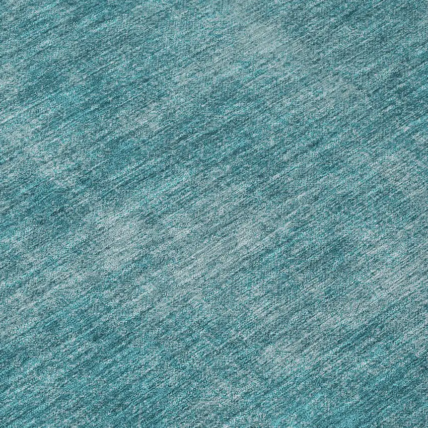 8' Teal Blue Round Washable Indoor Outdoor Area Rug Photo 8