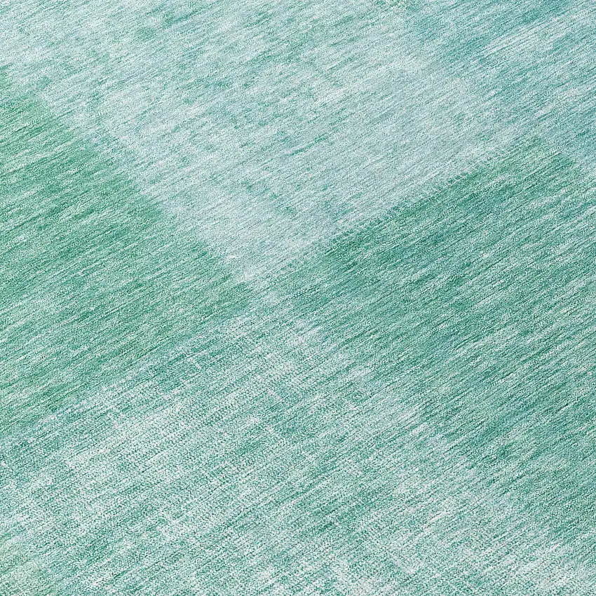 8' Teal Blue Sage And Green Round Patchwork Washable Indoor Outdoor Area Rug Photo 9