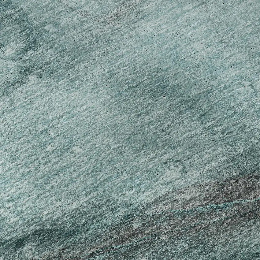 8' Teal Gray And Ivory Abstract Washable Round Rug With UV Protection Photo 9