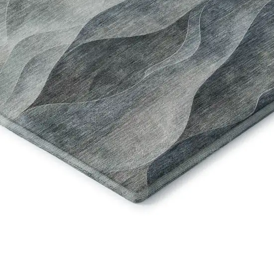 8' Teal Ivory And Salmon Abstract Washable Area Rug With UV Protection Photo 7