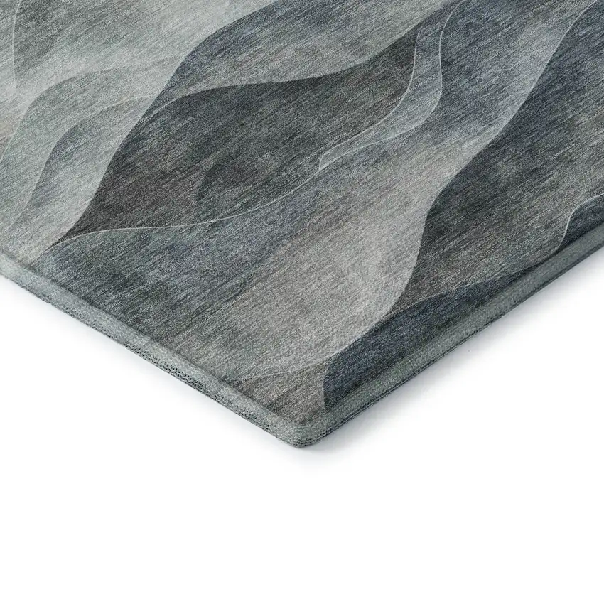 8' Teal Ivory And Salmon Abstract Washable Area Rug With UV Protection Photo 7