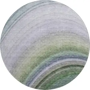 Photo of 8' Teal Purple And Green Ombre Washable Round Rug With UV Protection