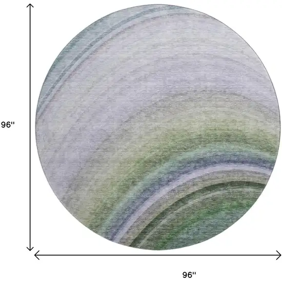 8' Teal Purple And Green Ombre Washable Round Rug With UV Protection Photo 3