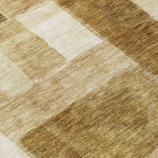 8' Terra Cotta Beige And Brown Round Geometric Washable Indoor Outdoor Area Rug Photo 8