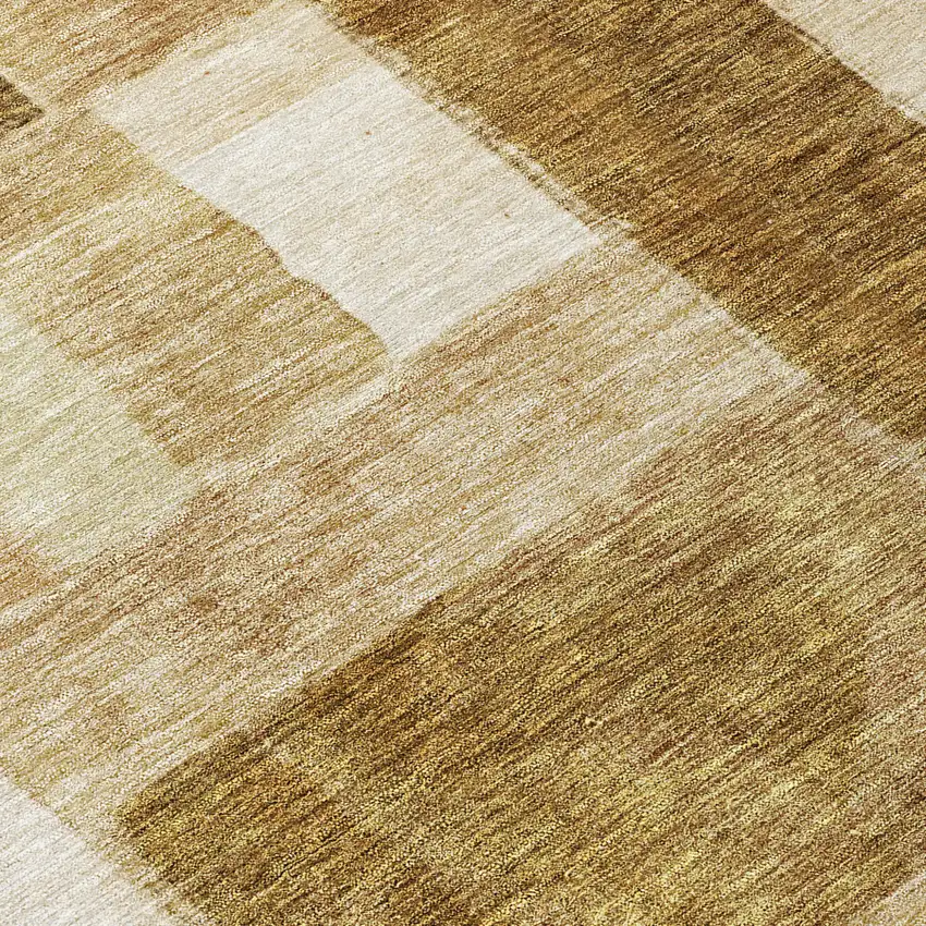 8' Terra Cotta Beige And Brown Round Geometric Washable Indoor Outdoor Area Rug Photo 8
