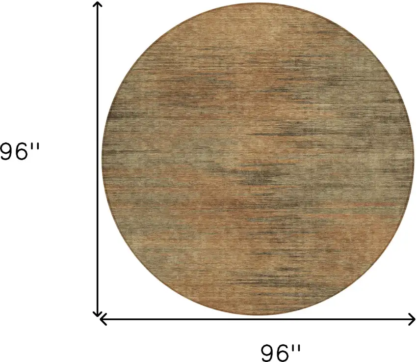 8' Terra Cotta Brown And Copper Round Abstract Washable Indoor Outdoor Area Rug Photo 3