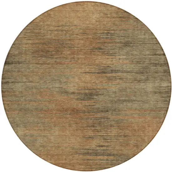 8' Terra Cotta Brown And Copper Round Abstract Washable Indoor Outdoor Area Rug Photo 2