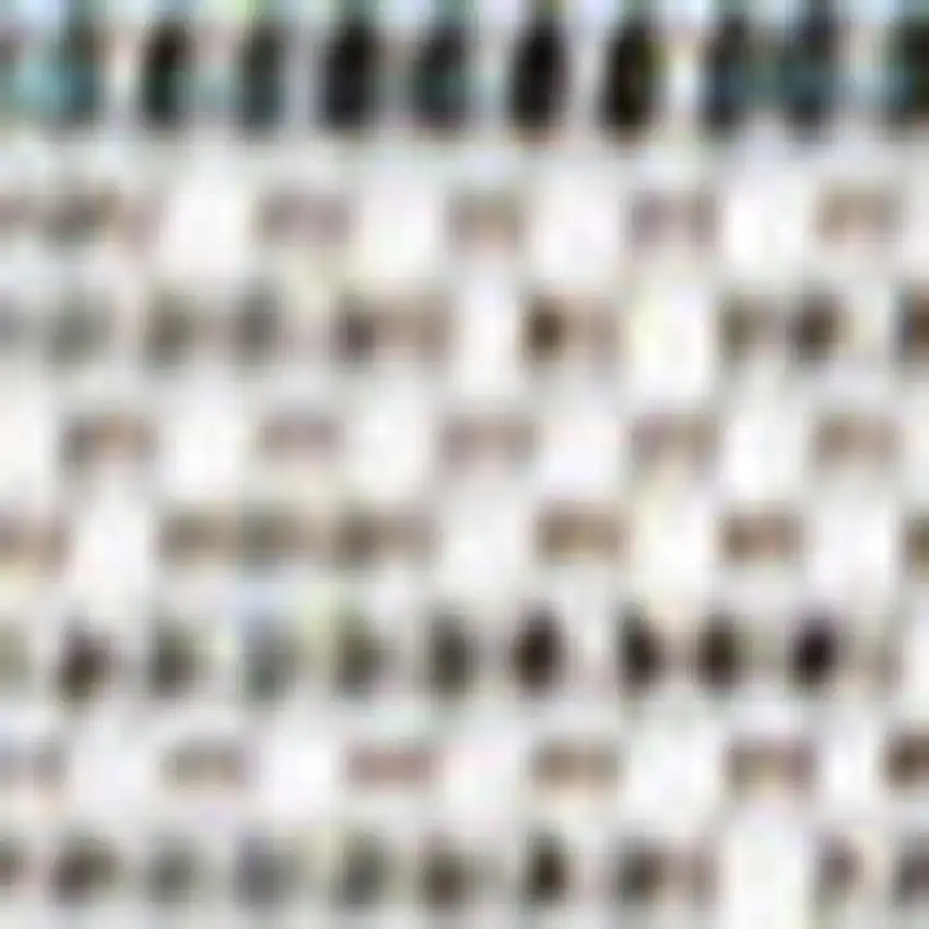 8' Turquoise And Cream Indoor Outdoor Runner Rug Photo 2