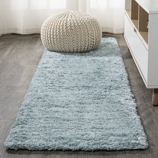 10' Turquoise Flatweave Runner Rug Photo 5