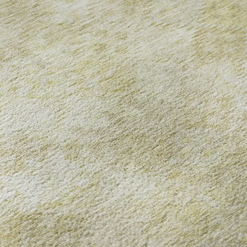 8' Wheat And Beige Abstract Geometric Washable Round Rug With UV Protection Photo 8