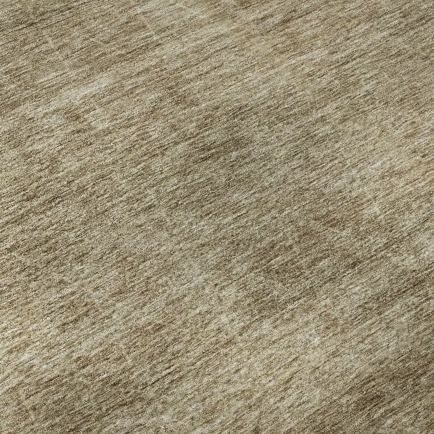 8' Wheat And Beige Geometric Washable Round Rug With UV Protection Photo 7