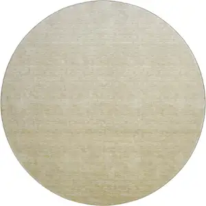 Photo of 8' Wheat And Beige Ombre Washable Round Rug With UV Protection