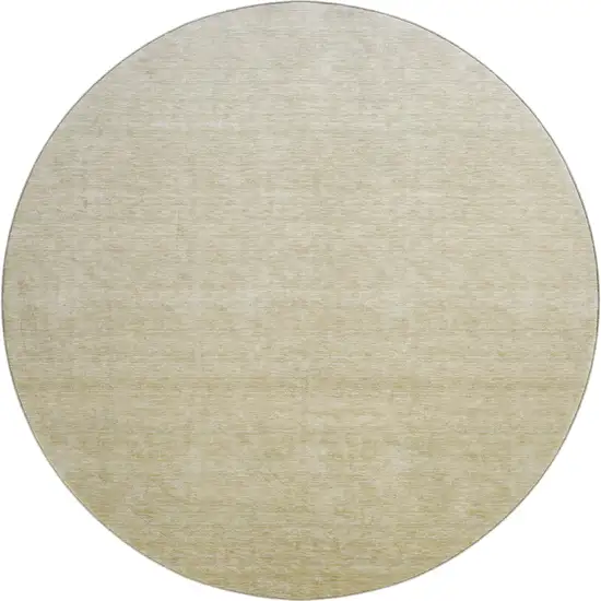 8' Wheat And Beige Ombre Washable Round Rug With UV Protection Photo 1