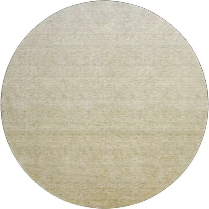 8' Wheat And Beige Ombre Washable Round Rug With UV Protection Photo 1