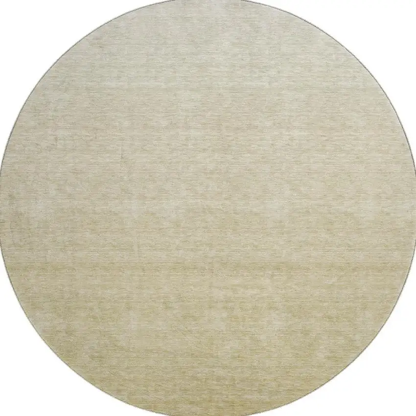 8' Wheat And Beige Ombre Washable Round Rug With UV Protection Photo 3