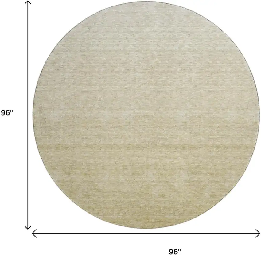 8' Wheat And Beige Ombre Washable Round Rug With UV Protection Photo 9