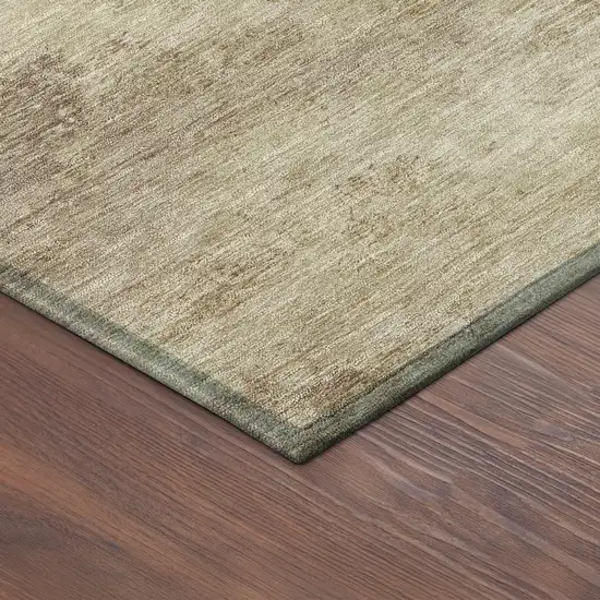 8' Wheat And Beige Round Abstract Washable Indoor Outdoor Area Rug Photo 7