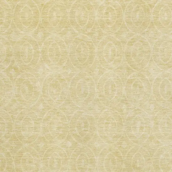 8' Wheat And Gold Geometric Washable Area Rug With UV Protection Photo 2