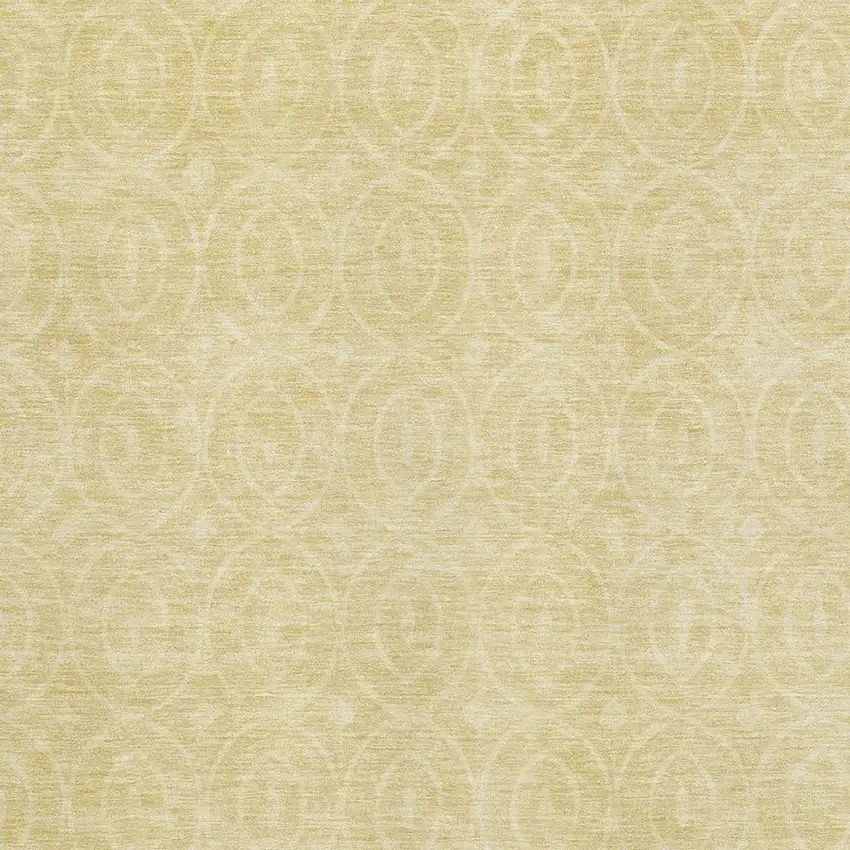 8' Wheat And Gold Geometric Washable Area Rug With UV Protection Photo 2