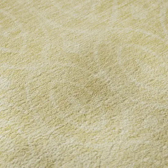 8' Wheat And Gold Geometric Washable Area Rug With UV Protection Photo 9