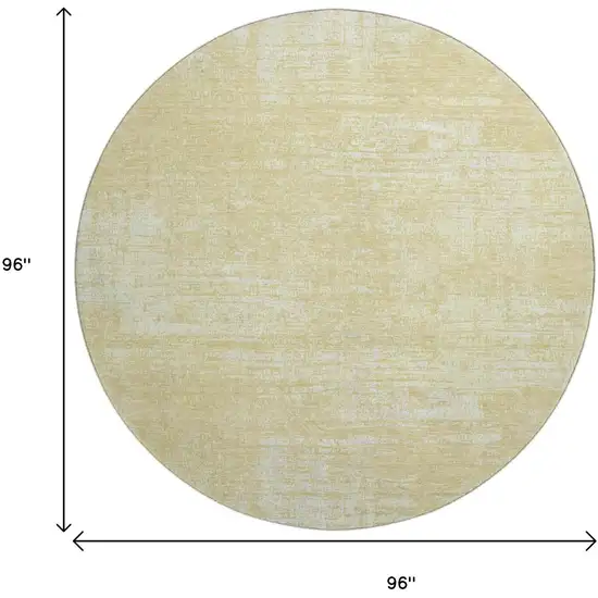 8' Wheat And Ivory Abstract Washable Round Rug With UV Protection Photo 9