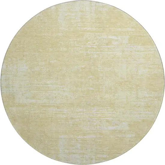 8' Wheat And Ivory Abstract Washable Round Rug With UV Protection Photo 1