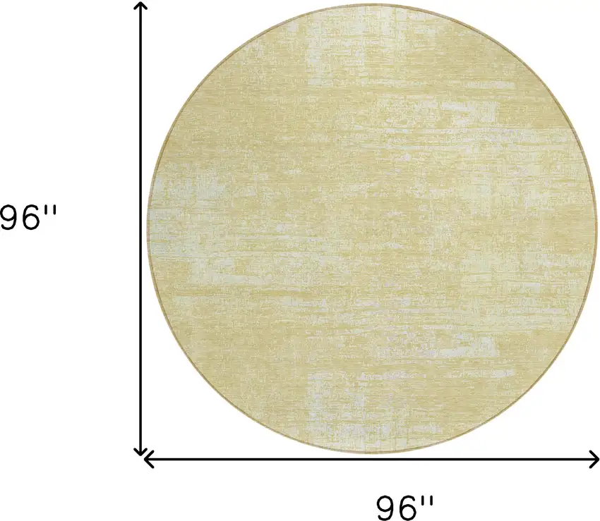 8' Wheat And Tan Round Abstract Washable Indoor Outdoor Area Rug Photo 3