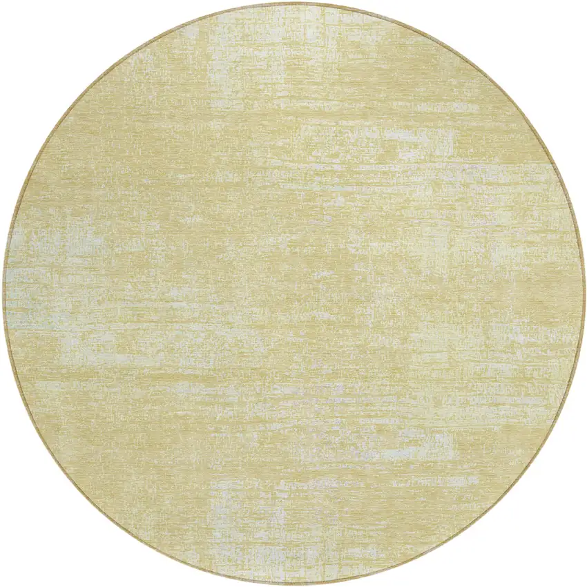 8' Wheat And Tan Round Abstract Washable Indoor Outdoor Area Rug Photo 2