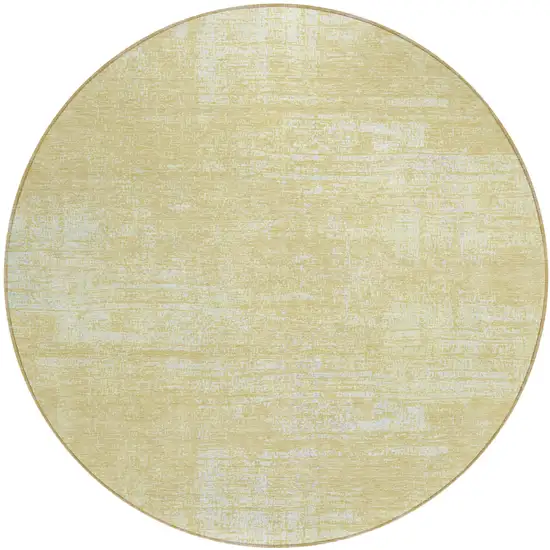 8' Wheat And Tan Round Abstract Washable Indoor Outdoor Area Rug Photo 2