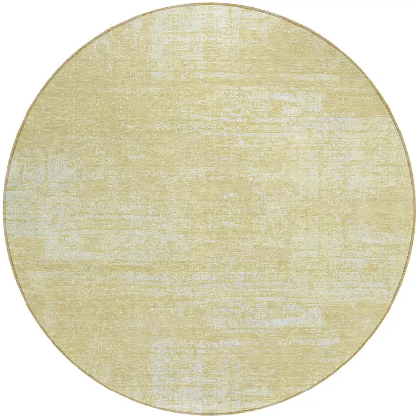 8' Wheat And Tan Round Abstract Washable Indoor Outdoor Area Rug Photo 2