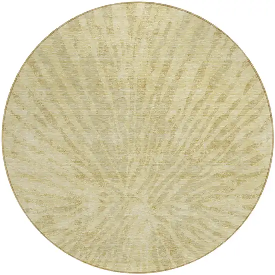 8' Wheat Beige And Tan Round Abstract Washable Indoor Outdoor Area Rug Photo 2