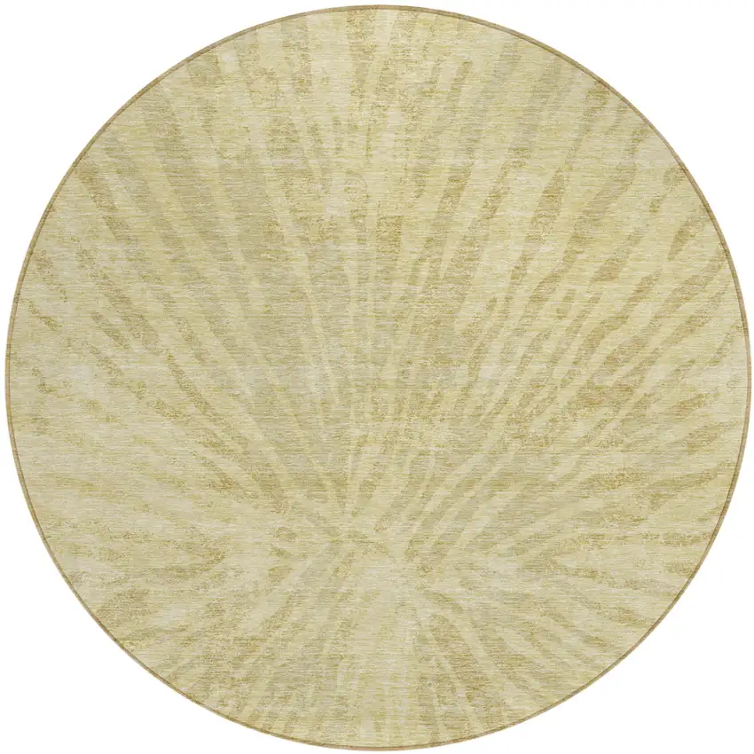8' Wheat Beige And Tan Round Abstract Washable Indoor Outdoor Area Rug Photo 2