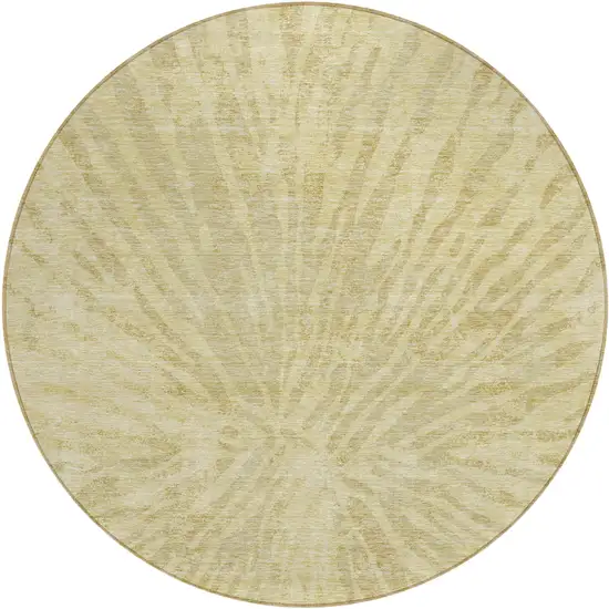 8' Wheat Beige And Tan Round Abstract Washable Indoor Outdoor Area Rug Photo 2