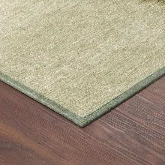 8' Wheat Blue And Beige Round Abstract Washable Indoor Outdoor Area Rug Photo 8