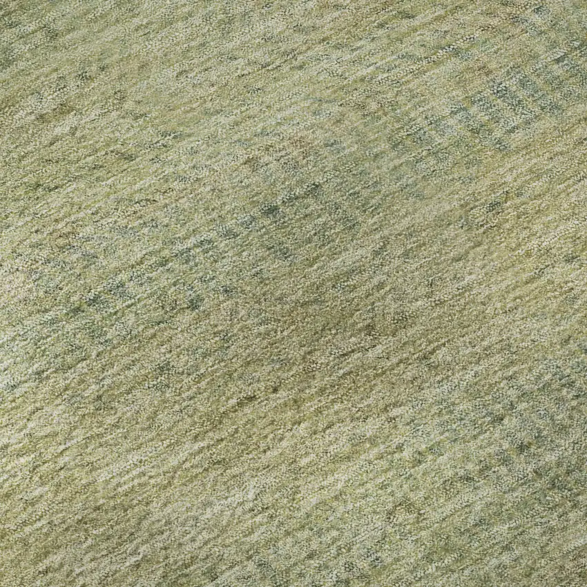 8' Wheat Gold And Green Striped Washable Round Rug With UV Protection Photo 7