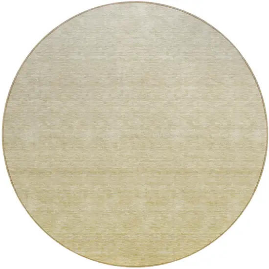8' Wheat Gold And Tan Round Ombre Washable Indoor Outdoor Area Rug Photo 2