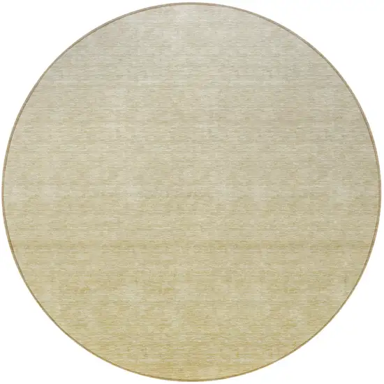 8' Wheat Gold And Tan Round Ombre Washable Indoor Outdoor Area Rug Photo 5