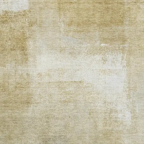 8' Wheat Ivory And Beige Striped Washable Area Rug With UV Protection Photo 2