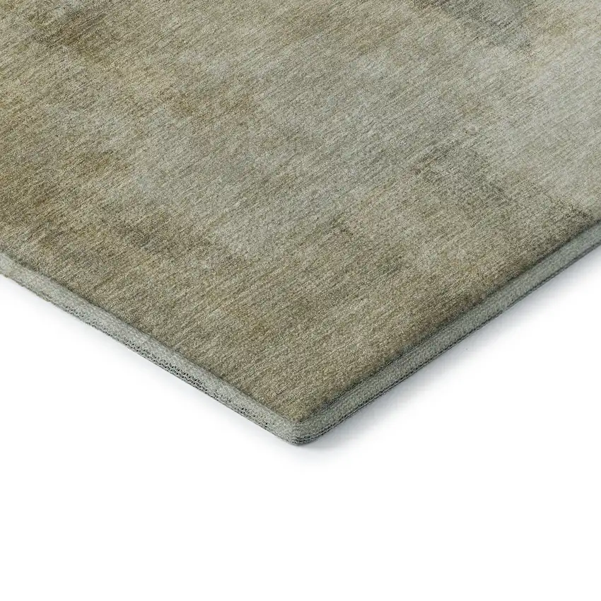 8' Wheat Ivory And Beige Striped Washable Area Rug With UV Protection Photo 7