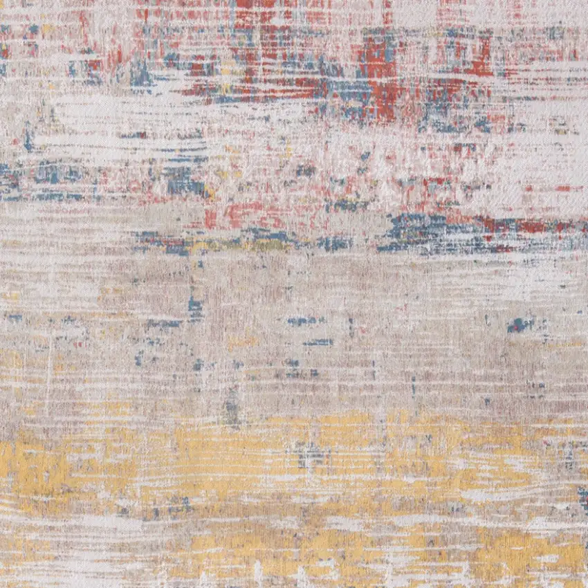 10' White Abstract Non Skid Area Rug Photo 5