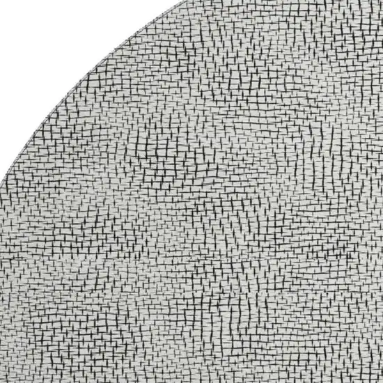 8' White And Black Geometric Washable Round Rug With UV Protection Photo 2