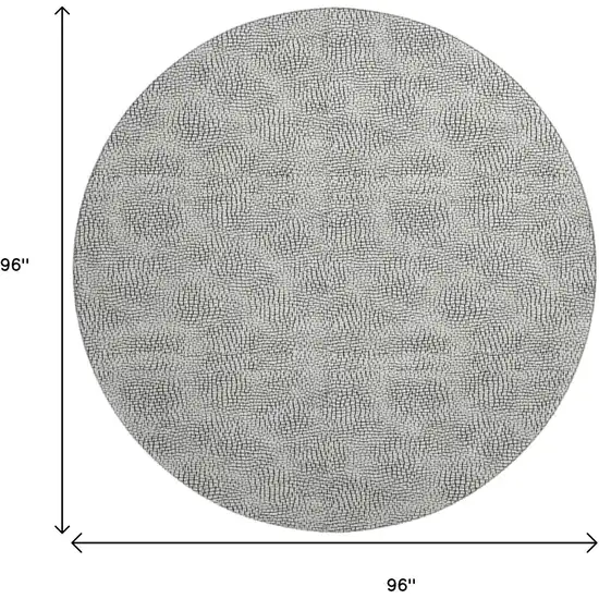 8' White And Black Geometric Washable Round Rug With UV Protection Photo 9