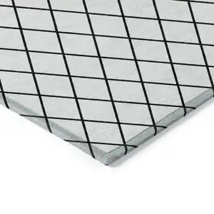 Photo of 8' White And Black Round Geometric Washable Indoor Outdoor Area Rug
