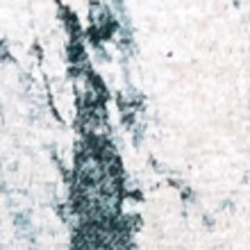 8' White And Blue Abstract Washable Round Rug With UV Protection Photo 4