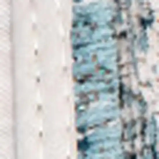 8' White And Blue Abstract Washable Round Rug With UV Protection Photo 7