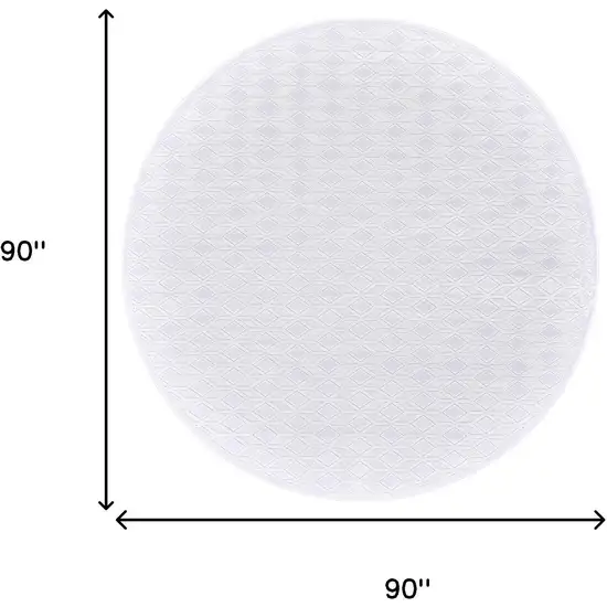 7' White And Gray Geometric Round Rug Photo 8