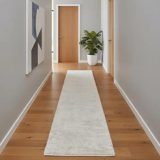 10' White Flatweave Runner Rug Photo 2